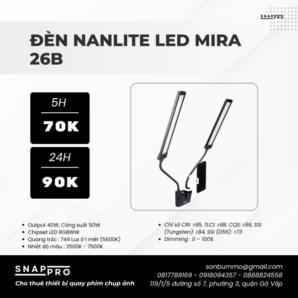 Đèn Led Nanlite Mira 26B