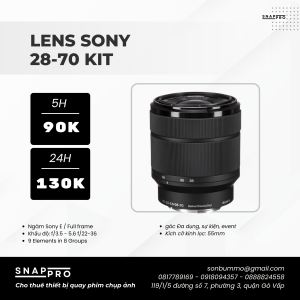 Lens Sony FE 28-70mm F/3.5-5.6 