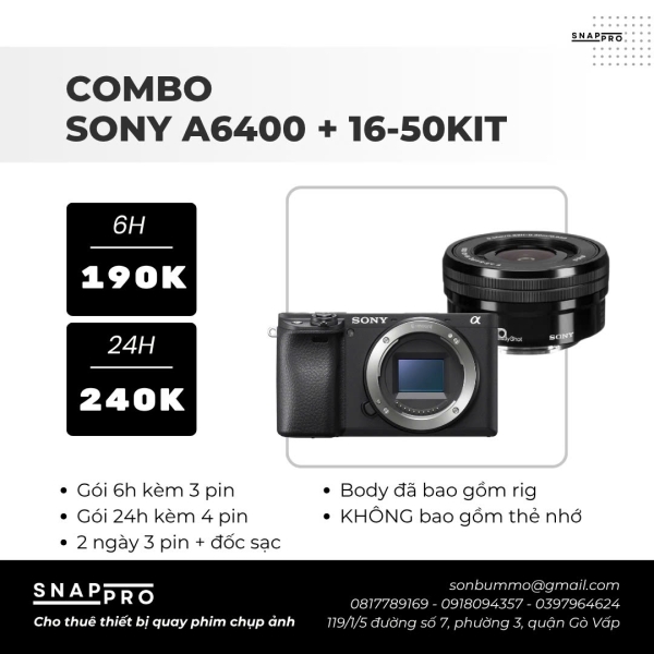Camera Sony A6400 + Lens 16-50 Kit