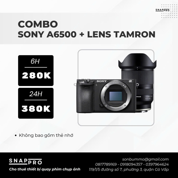 Camera Sony A6500 + Lens Tamron