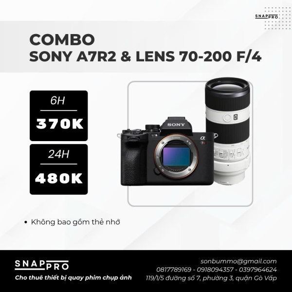 Camera Sony A7R2 + Lens 70-200