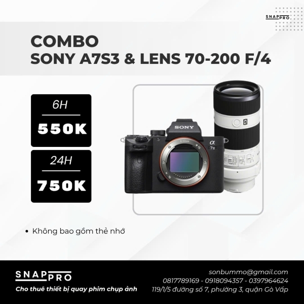 Camera Sony A7S3 + Lens 70-200