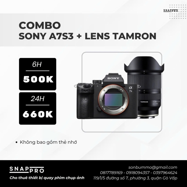 CAMERA SONY A7S3 + 1 LENS TAMRON