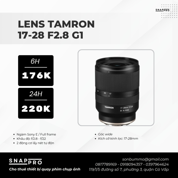 Lens Tamron 17-28mm F/2.8 G1