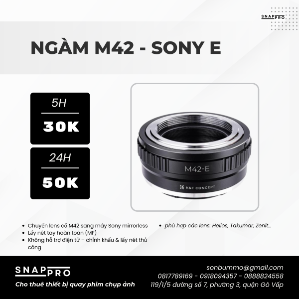 Ngàm chuyển M42 Sony-E