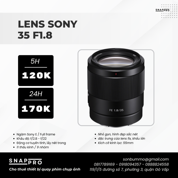 Lens Sony E 35mm F1.8